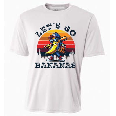 Lets Go Bananas Banana Playing Baseball Baseball Player Gift Cooling Performance Crew T-Shirt