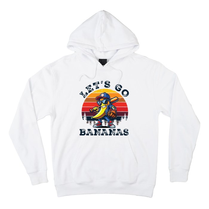 Lets Go Bananas Banana Playing Baseball Baseball Player Gift Hoodie