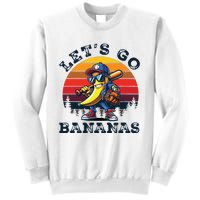 Lets Go Bananas Banana Playing Baseball Baseball Player Gift Sweatshirt