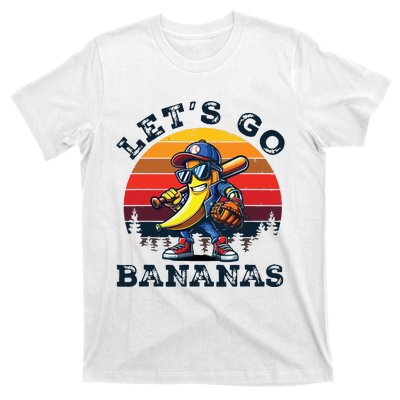 Lets Go Bananas Banana Playing Baseball Baseball Player Gift T-Shirt