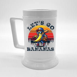 Lets Go Bananas Banana Playing Baseball Baseball Player Gift Beer Stein