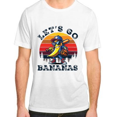 Lets Go Bananas Banana Playing Baseball Baseball Player Gift Adult ChromaSoft Performance T-Shirt