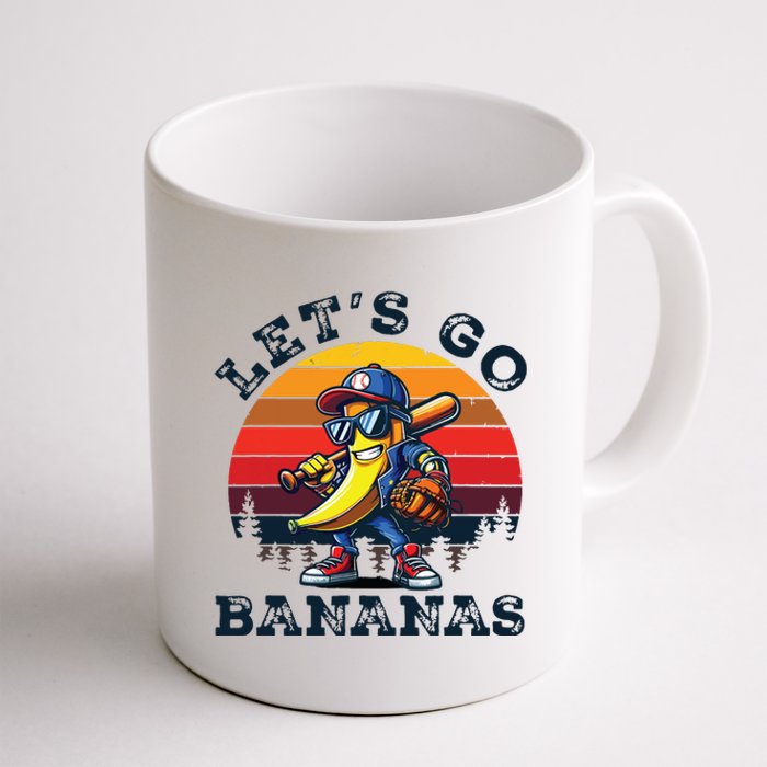 Lets Go Bananas Banana Playing Baseball Baseball Player Gift Coffee Mug