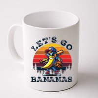 Lets Go Bananas Banana Playing Baseball Baseball Player Gift Coffee Mug