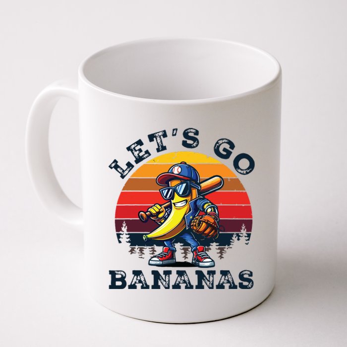 Lets Go Bananas Banana Playing Baseball Baseball Player Gift Coffee Mug