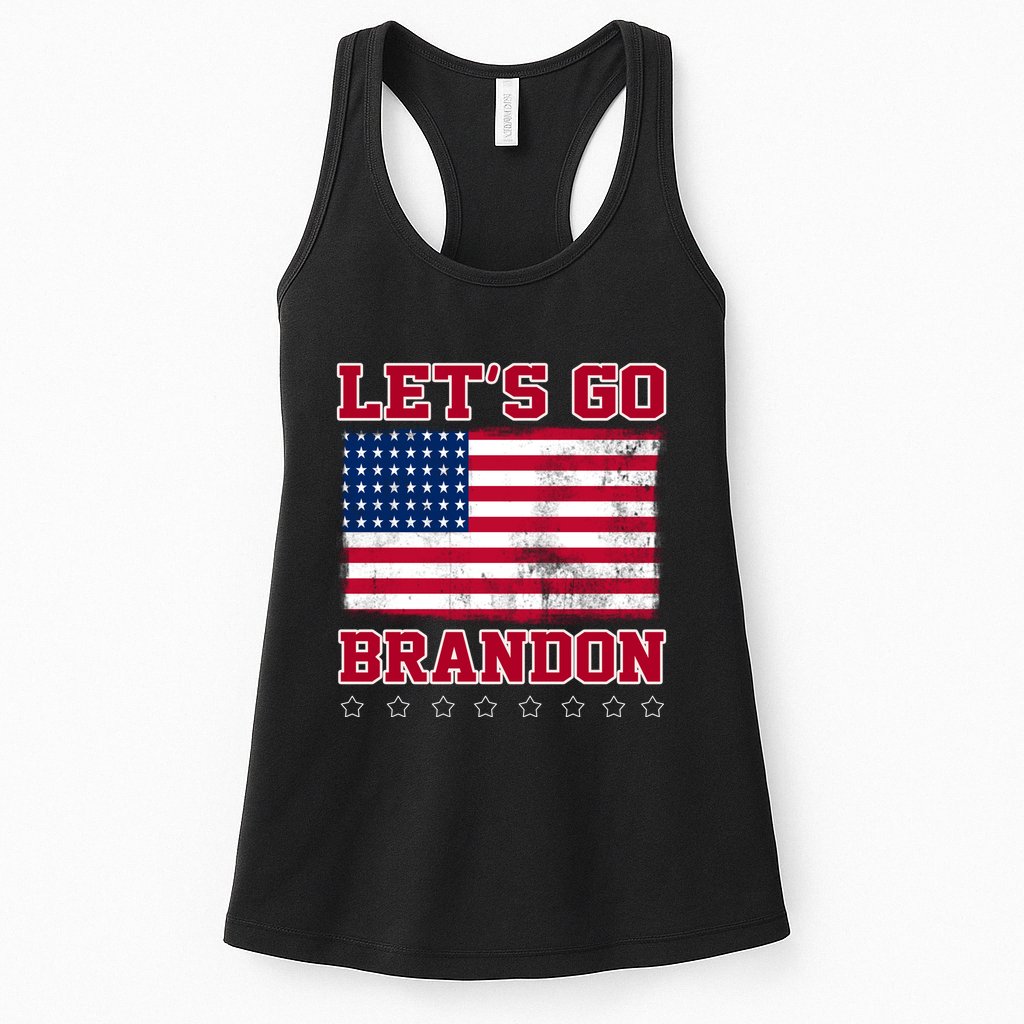 Let's Go Brandon Vintage American Flag Womens Tank Top