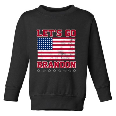 Let's Go Brandon Vintage American Flag Toddler Sweatshirt