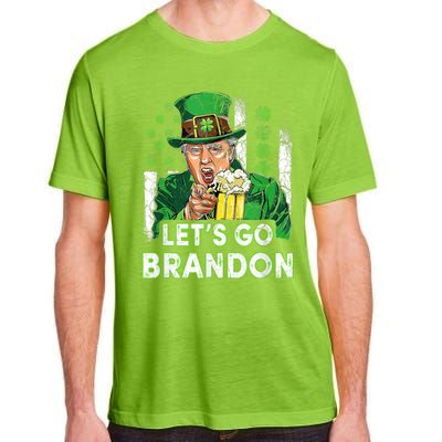 Lets Go Brandon St Patrick's Day Trump Beer And America Flag Adult ChromaSoft Performance T-Shirt