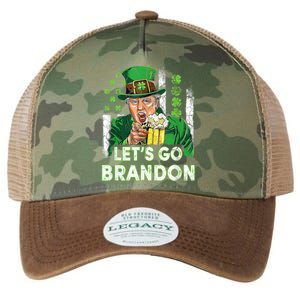 Lets Go Brandon St Patrick's Day Trump Beer And America Flag Legacy Tie Dye Trucker Hat