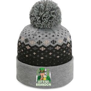 Lets Go Brandon St Patrick's Day Trump Beer And America Flag The Baniff Cuffed Pom Beanie