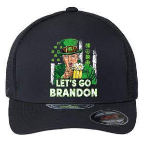 Lets Go Brandon St Patrick's Day Trump Beer And America Flag Flexfit Unipanel Trucker Cap