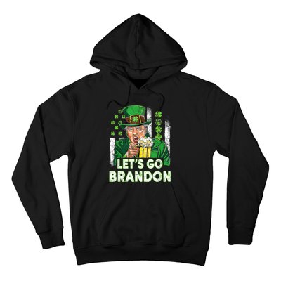 Lets Go Brandon St Patrick's Day Trump Beer And America Flag Hoodie