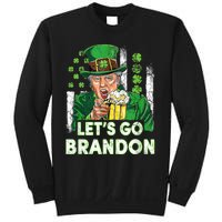 Lets Go Brandon St Patrick's Day Trump Beer And America Flag Sweatshirt