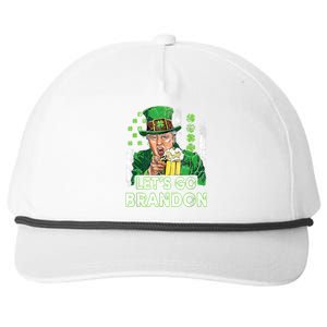 Lets Go Brandon St Patrick's Day Trump Beer And America Flag Snapback Five-Panel Rope Hat