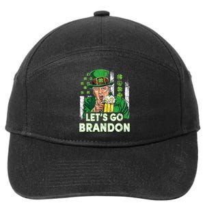 Lets Go Brandon St Patrick's Day Trump Beer And America Flag 7-Panel Snapback Hat