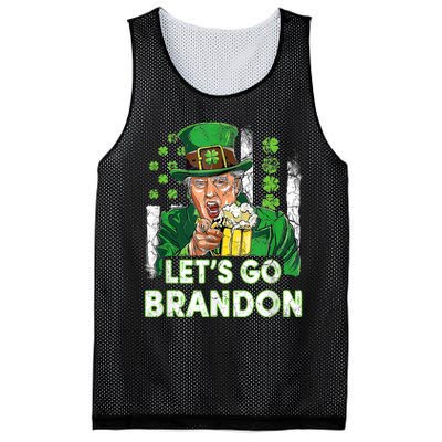 Lets Go Brandon St Patrick's Day Trump Beer And America Flag Mesh Reversible Basketball Jersey Tank