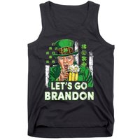 Lets Go Brandon St Patrick's Day Trump Beer And America Flag Tank Top