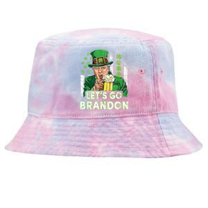 Lets Go Brandon St Patrick's Day Trump Beer And America Flag Tie-Dyed Bucket Hat