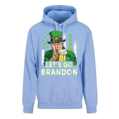 Lets Go Brandon St Patrick's Day Trump Beer And America Flag Unisex Surf Hoodie