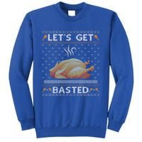 Lets Get Basted Turkey Fall Vibes Ugly Thanksgiving Sweater Gift Tall Sweatshirt