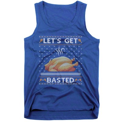 Lets Get Basted Turkey Fall Vibes Ugly Thanksgiving Sweater Gift Tank Top