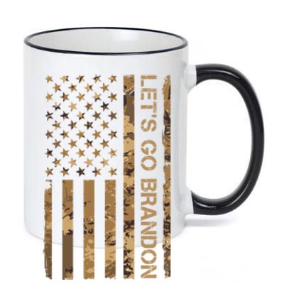 Lets Go Brandon Camouflage Us Flag Funny Conservative Cute Gift 11oz Black Color Changing Mug