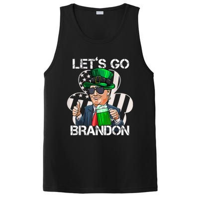 Lets Go Brandon St Patricks Day Trump American Flag Shamrock PosiCharge Competitor Tank