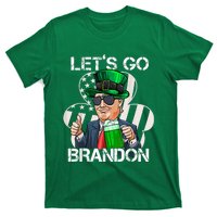 Lets Go Brandon St Patricks Day Trump American Flag Shamrock T-Shirt