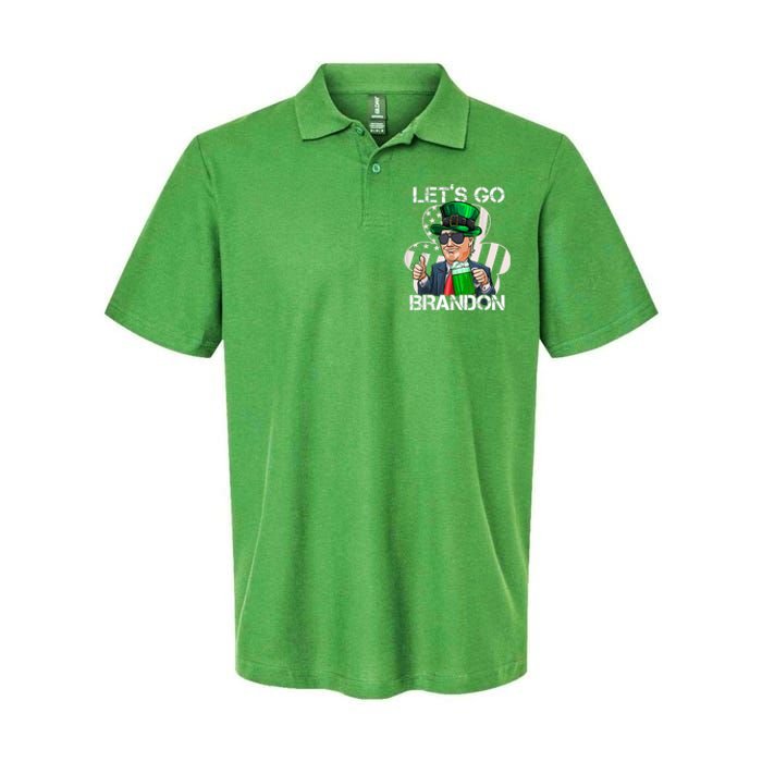 Lets Go Brandon St Patricks Day Trump American Flag Shamrock Softstyle Adult Sport Polo