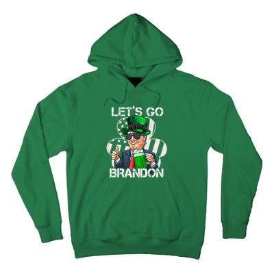 Lets Go Brandon St Patricks Day Trump American Flag Shamrock Tall Hoodie