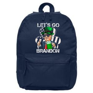 Lets Go Brandon St Patricks Day Trump American Flag Shamrock 16 in Basic Backpack