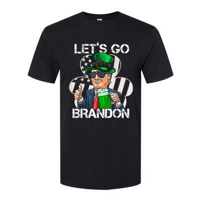 Lets Go Brandon St Patricks Day Trump American Flag Shamrock Softstyle CVC T-Shirt