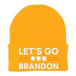 Lets Go Brandon Funny St Patrick's Day Irish Shamrock Knit Cap Winter Beanie