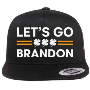 Lets Go Brandon Funny St Patrick's Day Irish Shamrock Flat Bill Trucker Hat