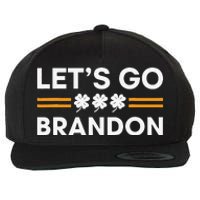 Lets Go Brandon Funny St Patrick's Day Irish Shamrock Wool Snapback Cap