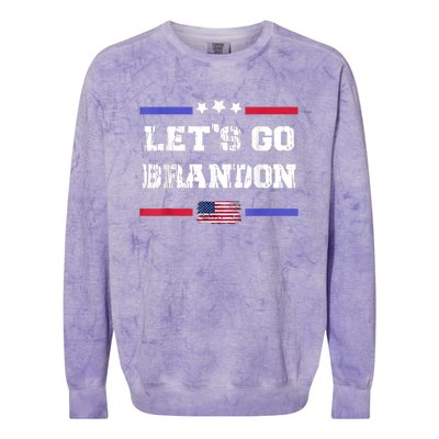 Let's Go Brandon Conservative Anti Liberal US Flag Colorblast Crewneck Sweatshirt