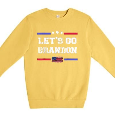 Let's Go Brandon Conservative Anti Liberal US Flag Premium Crewneck Sweatshirt