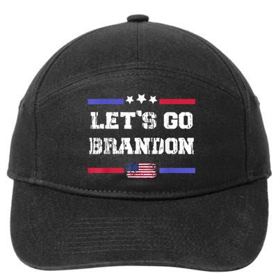 Let's Go Brandon Conservative Anti Liberal US Flag 7-Panel Snapback Hat