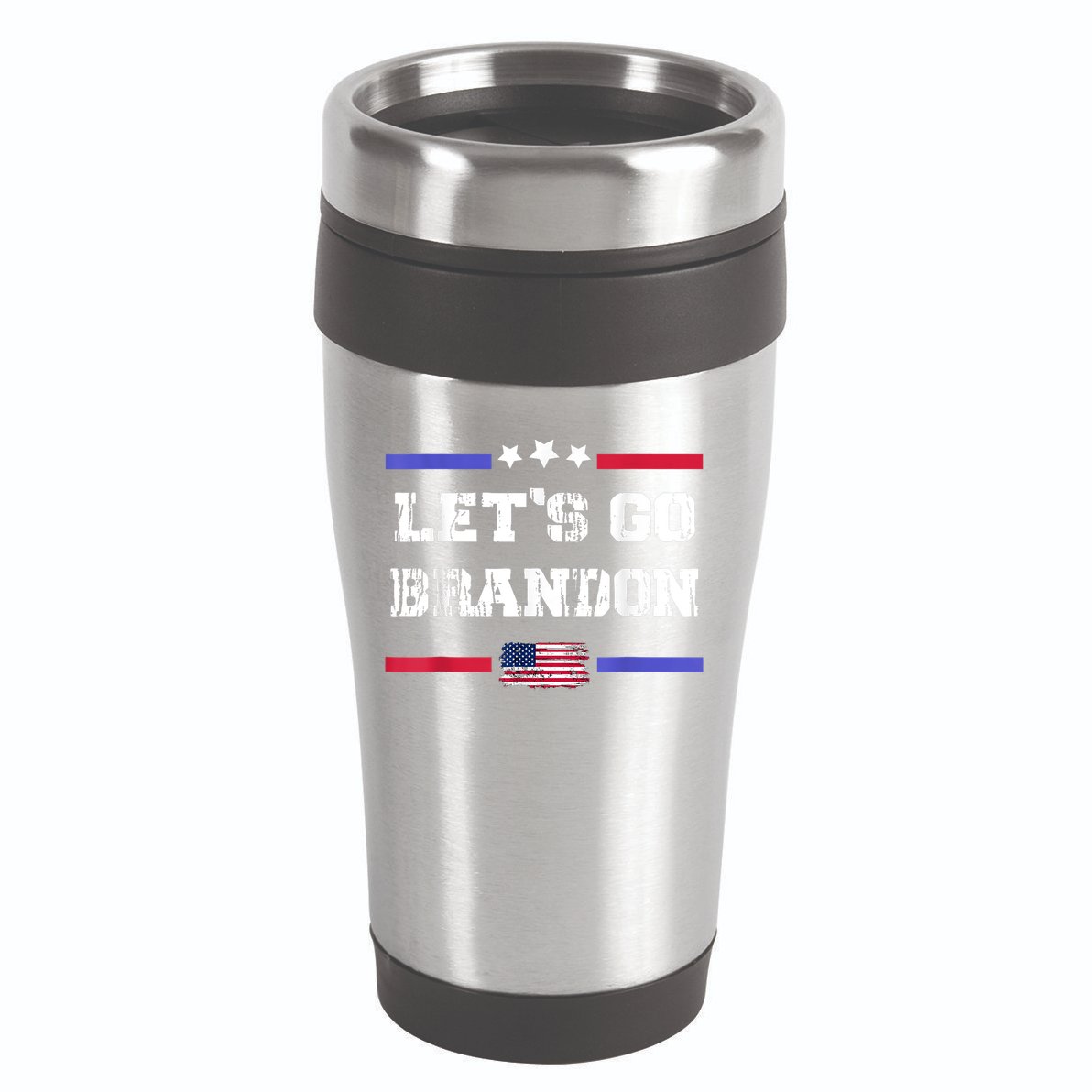 Let's Go Brandon Conservative Anti Liberal US Flag 16oz Travel Tumbler