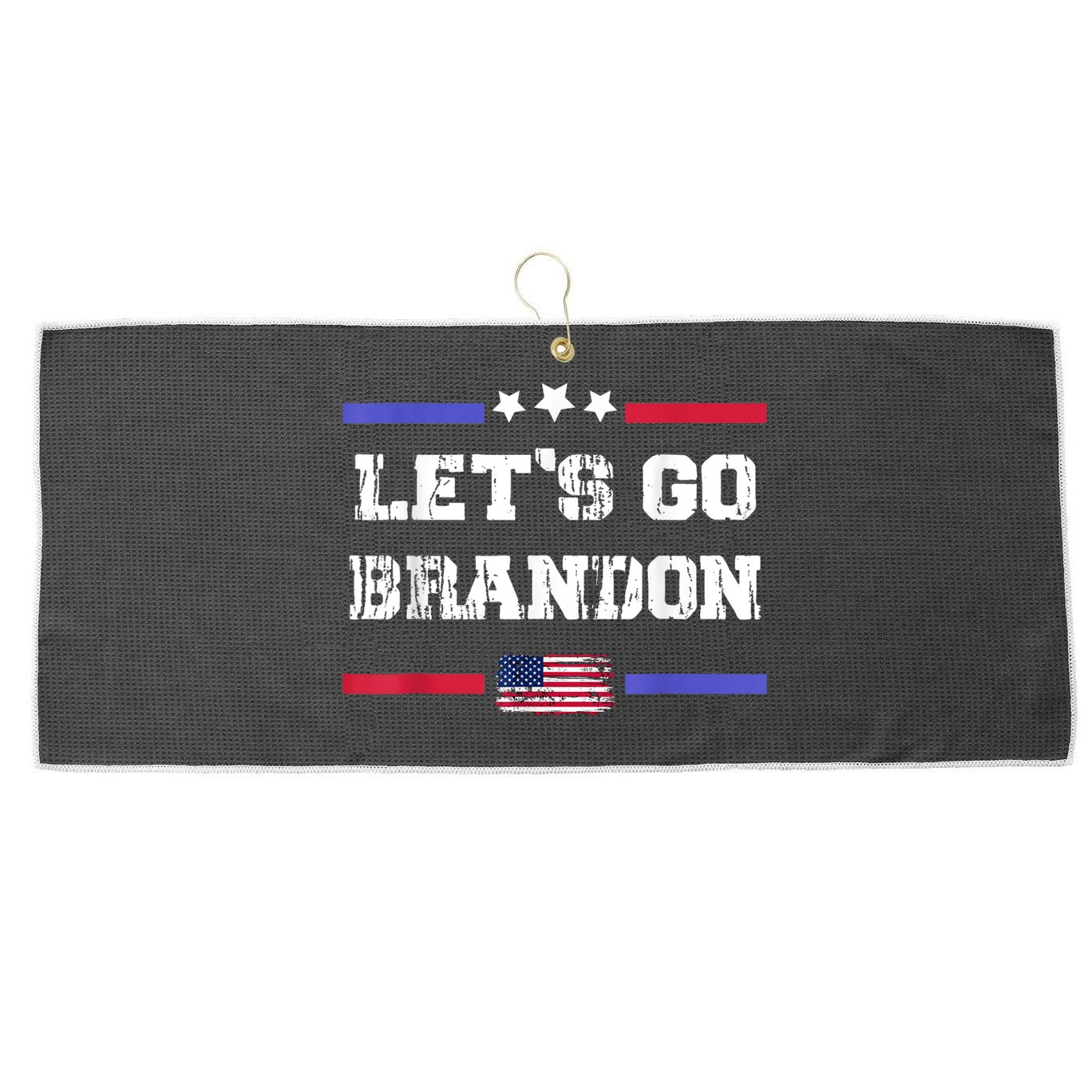Let's Go Brandon Conservative Anti Liberal US Flag Large Microfiber Waffle Golf Towel