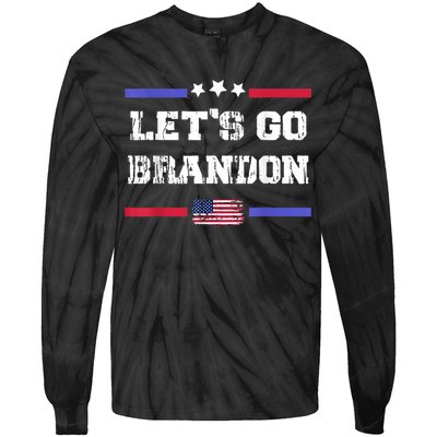 Let's Go Brandon Conservative Anti Liberal US Flag Tie-Dye Long Sleeve Shirt