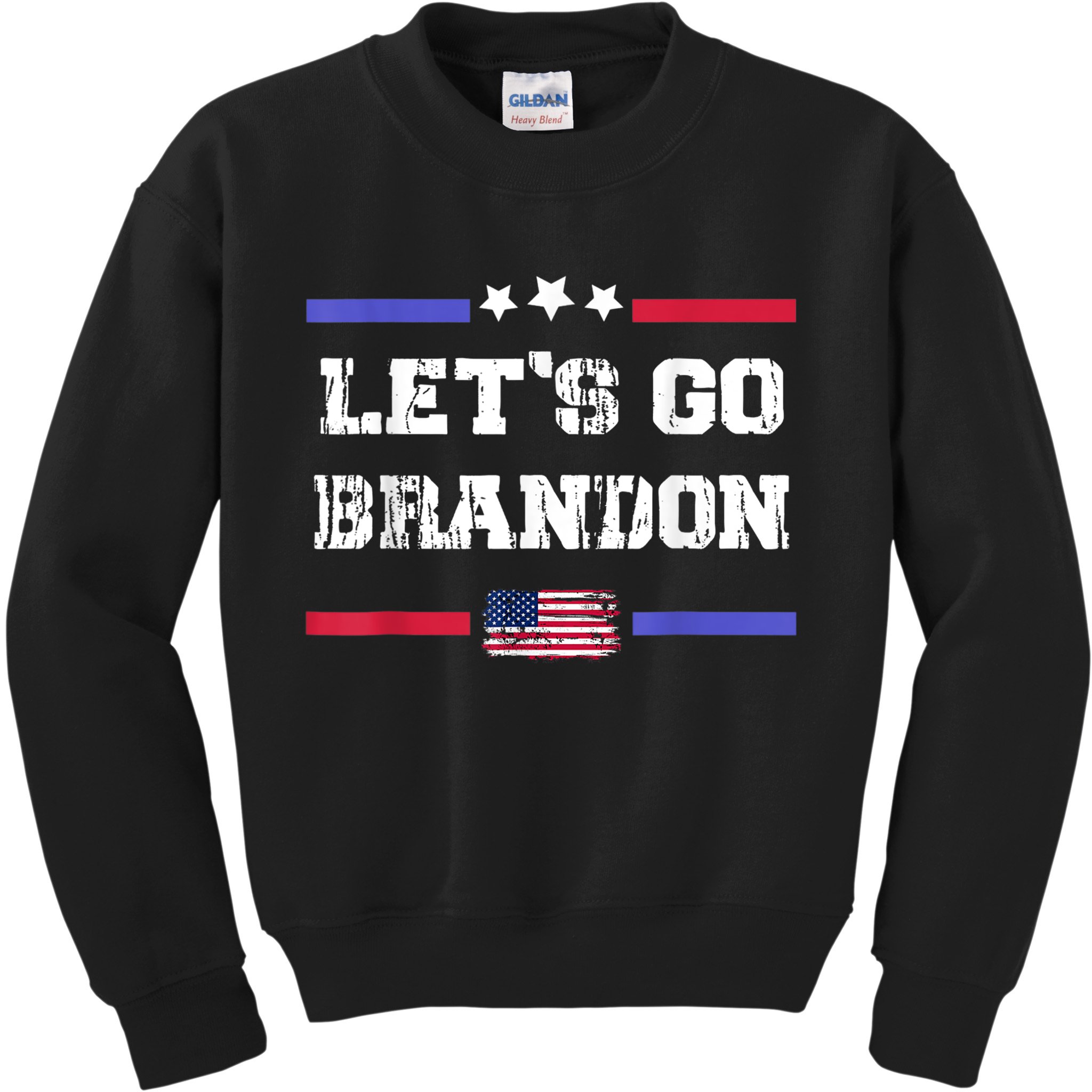 Let's Go Brandon Conservative Anti Liberal US Flag Kids Sweatshirt