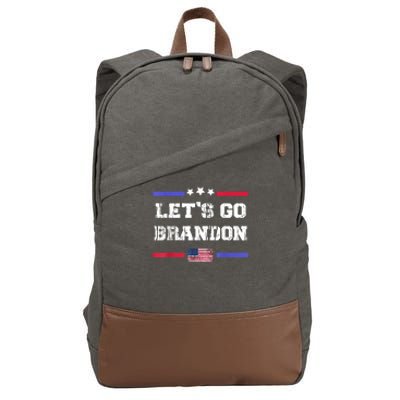 Let's Go Brandon Conservative Anti Liberal US Flag Cotton Canvas Backpack