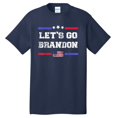 Let's Go Brandon Conservative Anti Liberal US Flag Tall T-Shirt