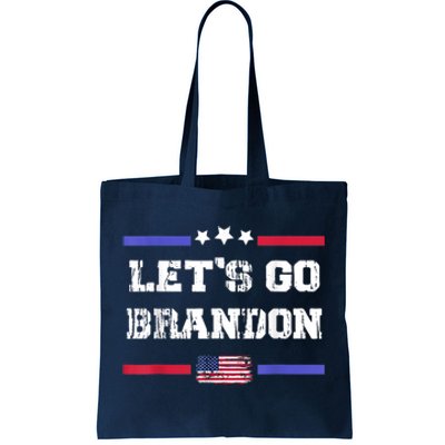 Let's Go Brandon Conservative Anti Liberal US Flag Tote Bag