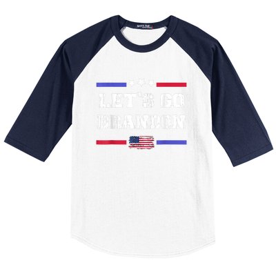 Let's Go Brandon Conservative Anti Liberal US Flag Baseball Sleeve Shirt