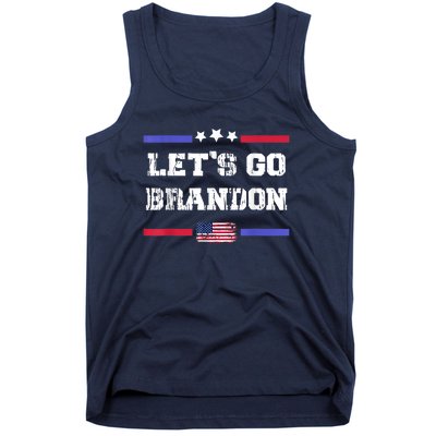 Let's Go Brandon Conservative Anti Liberal US Flag Tank Top