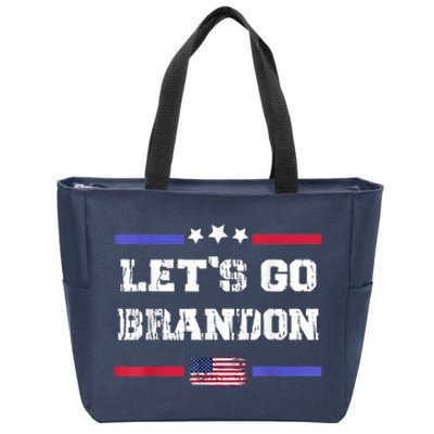 Let's Go Brandon Conservative Anti Liberal US Flag Zip Tote Bag