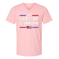 Let's Go Brandon Conservative Anti Liberal US Flag V-Neck T-Shirt