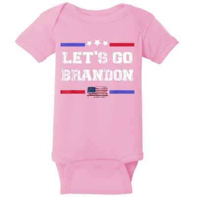 Let's Go Brandon Conservative Anti Liberal US Flag Baby Bodysuit